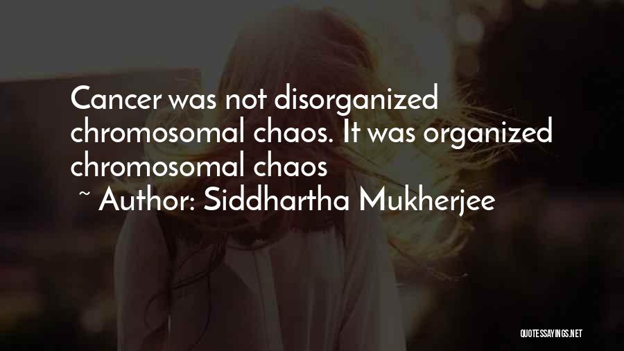 Siddhartha Mukherjee Quotes: Cancer Was Not Disorganized Chromosomal Chaos. It Was Organized Chromosomal Chaos