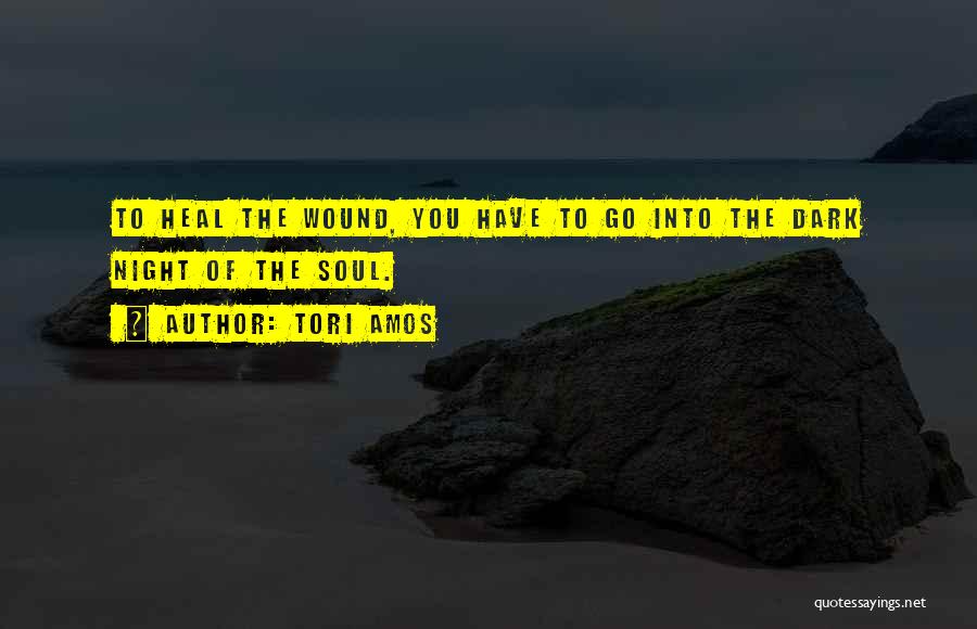 Tori Amos Quotes: To Heal The Wound, You Have To Go Into The Dark Night Of The Soul.