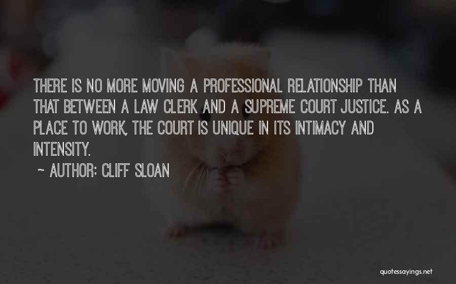 Cliff Sloan Quotes: There Is No More Moving A Professional Relationship Than That Between A Law Clerk And A Supreme Court Justice. As