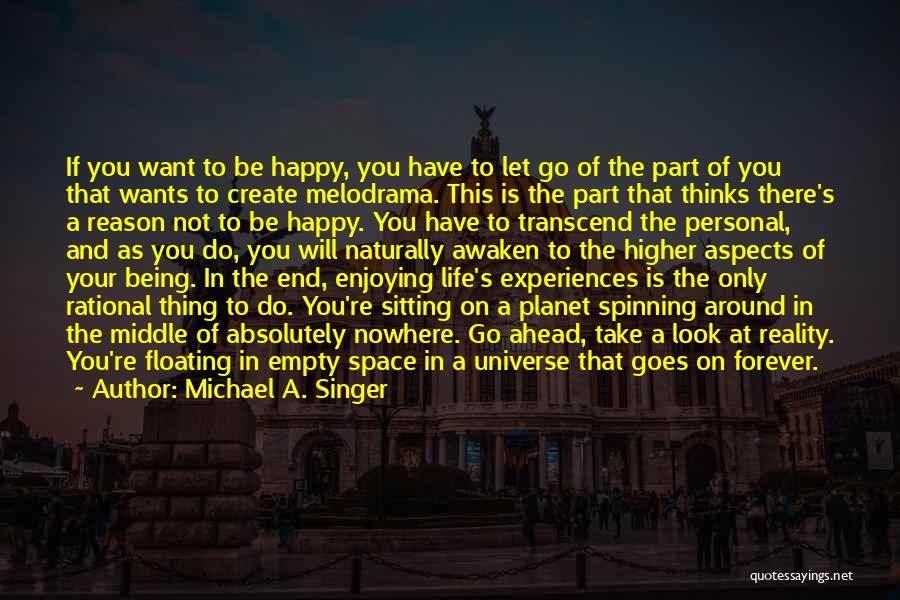 Michael A. Singer Quotes: If You Want To Be Happy, You Have To Let Go Of The Part Of You That Wants To Create