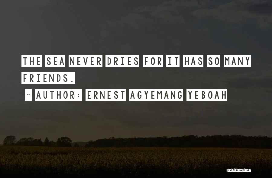 Ernest Agyemang Yeboah Quotes: The Sea Never Dries For It Has So Many Friends.