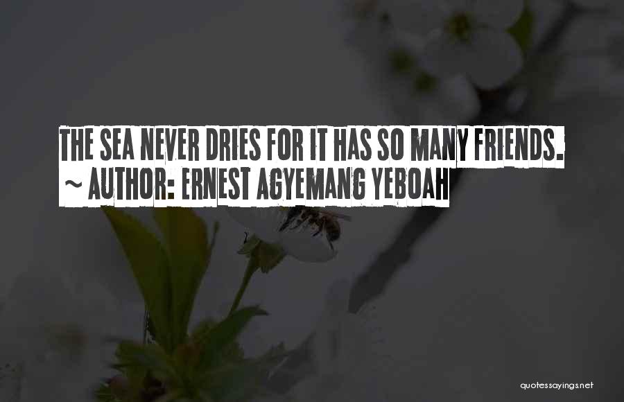 Ernest Agyemang Yeboah Quotes: The Sea Never Dries For It Has So Many Friends.