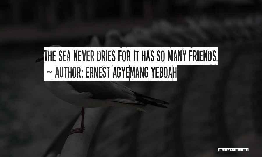 Ernest Agyemang Yeboah Quotes: The Sea Never Dries For It Has So Many Friends.