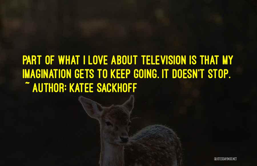 Katee Sackhoff Quotes: Part Of What I Love About Television Is That My Imagination Gets To Keep Going. It Doesn't Stop.
