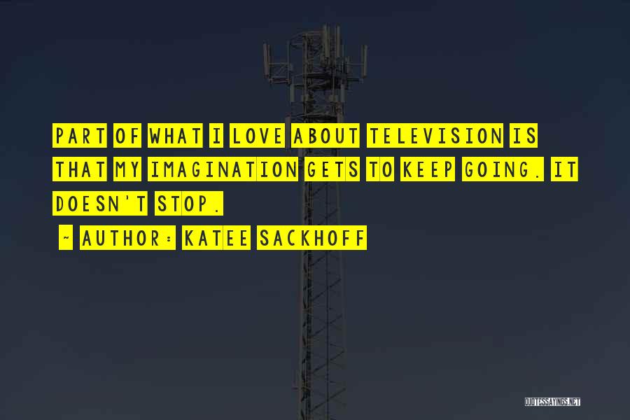Katee Sackhoff Quotes: Part Of What I Love About Television Is That My Imagination Gets To Keep Going. It Doesn't Stop.