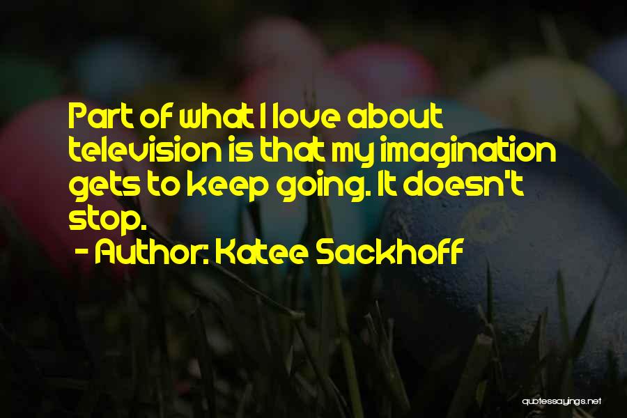 Katee Sackhoff Quotes: Part Of What I Love About Television Is That My Imagination Gets To Keep Going. It Doesn't Stop.