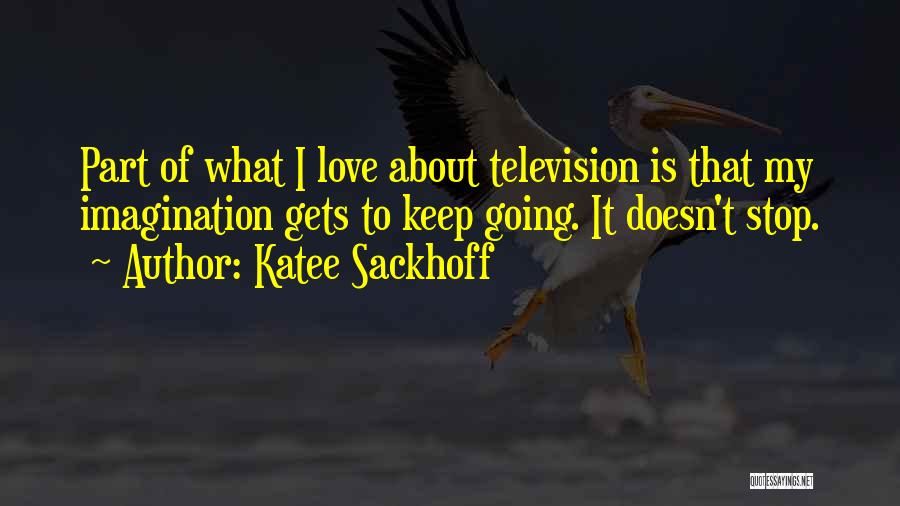 Katee Sackhoff Quotes: Part Of What I Love About Television Is That My Imagination Gets To Keep Going. It Doesn't Stop.