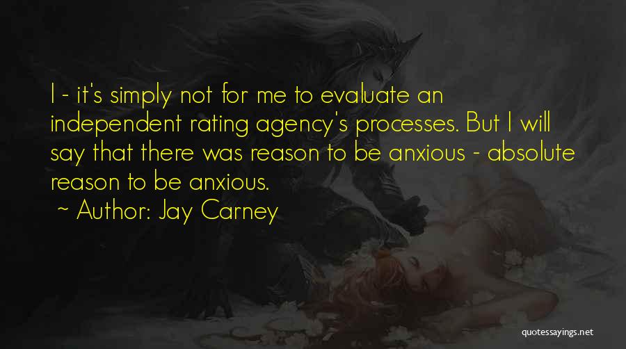 Jay Carney Quotes: I - It's Simply Not For Me To Evaluate An Independent Rating Agency's Processes. But I Will Say That There