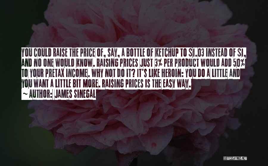 James Sinegal Quotes: You Could Raise The Price Of, Say, A Bottle Of Ketchup To $1.03 Instead Of $1, And No One Would