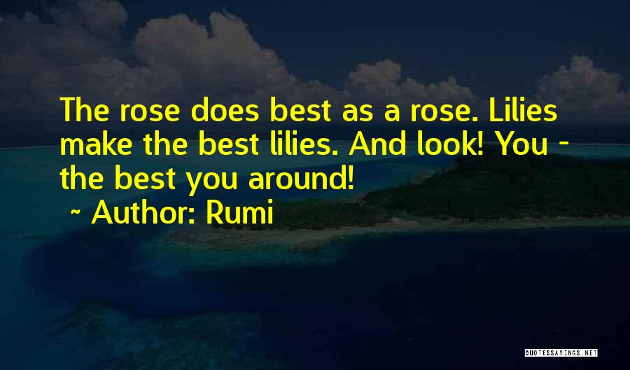 Rumi Quotes: The Rose Does Best As A Rose. Lilies Make The Best Lilies. And Look! You - The Best You Around!
