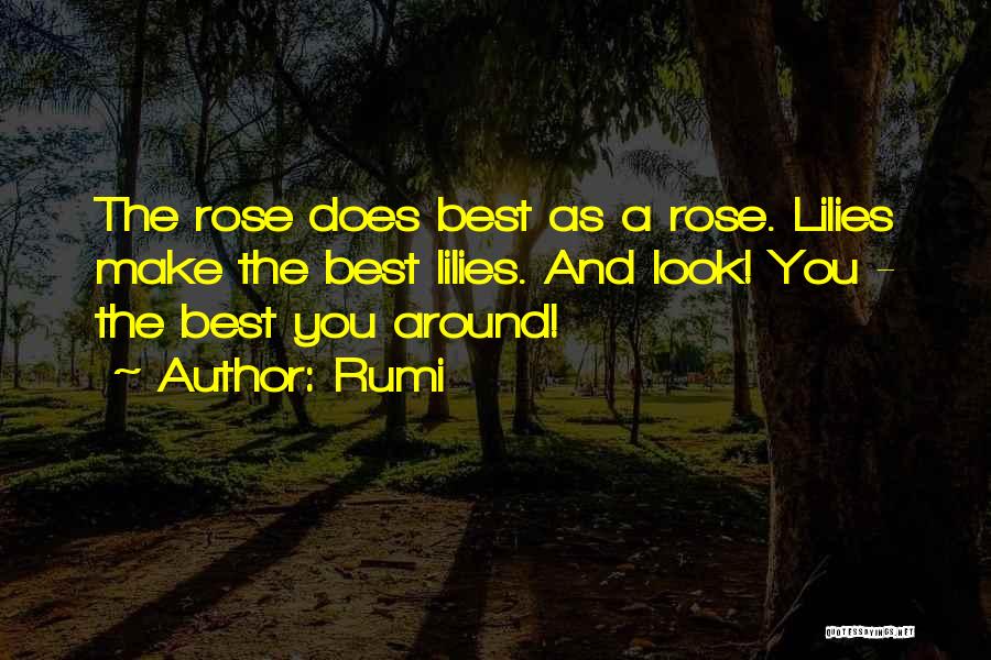 Rumi Quotes: The Rose Does Best As A Rose. Lilies Make The Best Lilies. And Look! You - The Best You Around!
