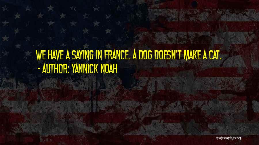 Yannick Noah Quotes: We Have A Saying In France. A Dog Doesn't Make A Cat.