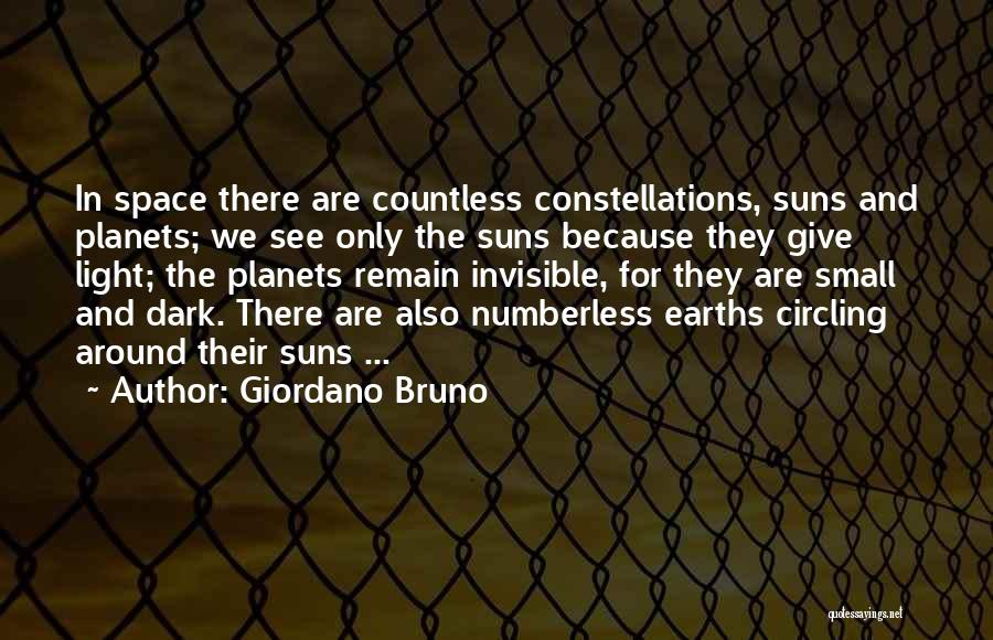 Giordano Bruno Quotes: In Space There Are Countless Constellations, Suns And Planets; We See Only The Suns Because They Give Light; The Planets