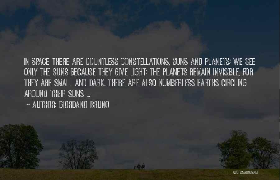 Giordano Bruno Quotes: In Space There Are Countless Constellations, Suns And Planets; We See Only The Suns Because They Give Light; The Planets