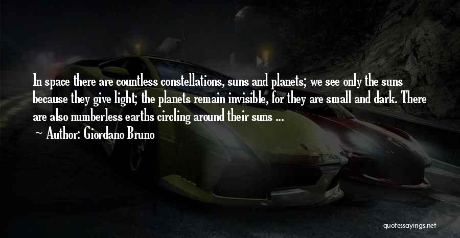 Giordano Bruno Quotes: In Space There Are Countless Constellations, Suns And Planets; We See Only The Suns Because They Give Light; The Planets