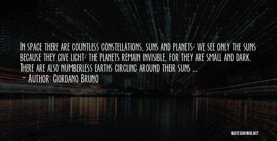 Giordano Bruno Quotes: In Space There Are Countless Constellations, Suns And Planets; We See Only The Suns Because They Give Light; The Planets