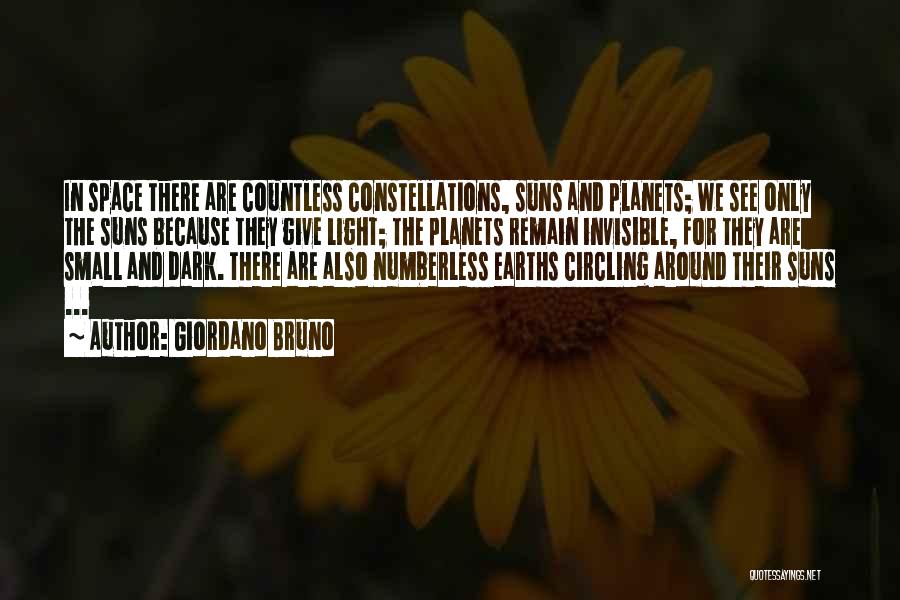 Giordano Bruno Quotes: In Space There Are Countless Constellations, Suns And Planets; We See Only The Suns Because They Give Light; The Planets