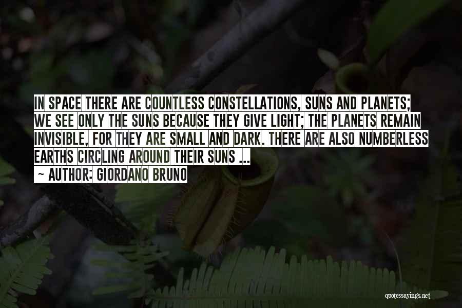 Giordano Bruno Quotes: In Space There Are Countless Constellations, Suns And Planets; We See Only The Suns Because They Give Light; The Planets