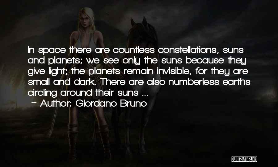 Giordano Bruno Quotes: In Space There Are Countless Constellations, Suns And Planets; We See Only The Suns Because They Give Light; The Planets