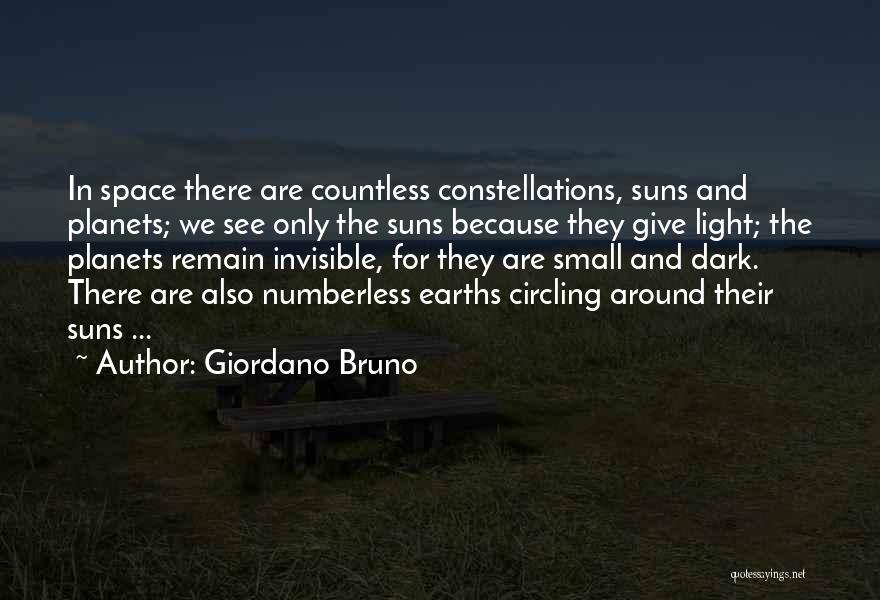 Giordano Bruno Quotes: In Space There Are Countless Constellations, Suns And Planets; We See Only The Suns Because They Give Light; The Planets