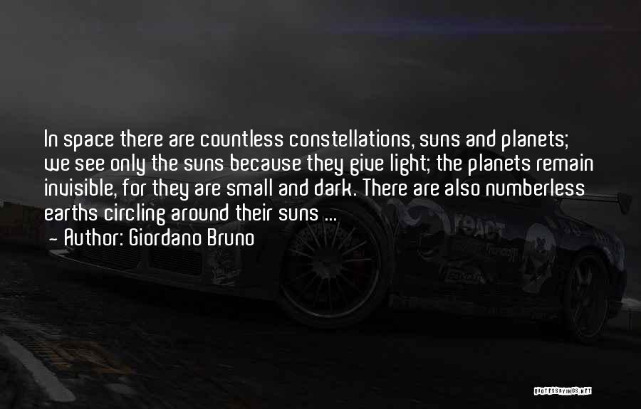 Giordano Bruno Quotes: In Space There Are Countless Constellations, Suns And Planets; We See Only The Suns Because They Give Light; The Planets