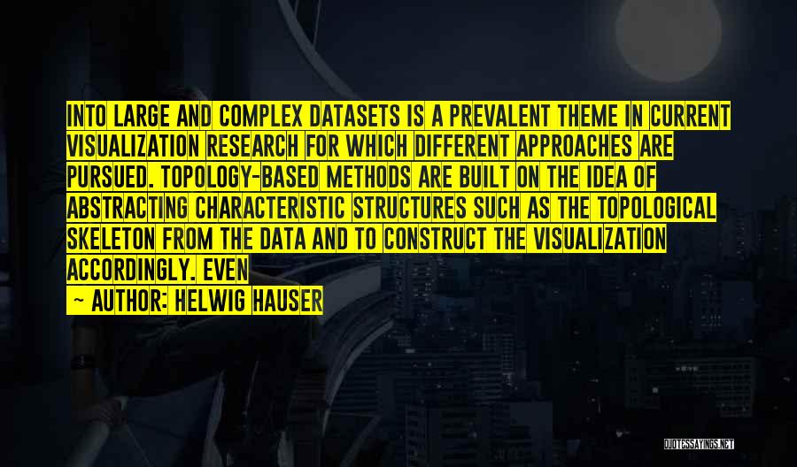 Helwig Hauser Quotes: Into Large And Complex Datasets Is A Prevalent Theme In Current Visualization Research For Which Different Approaches Are Pursued. Topology-based