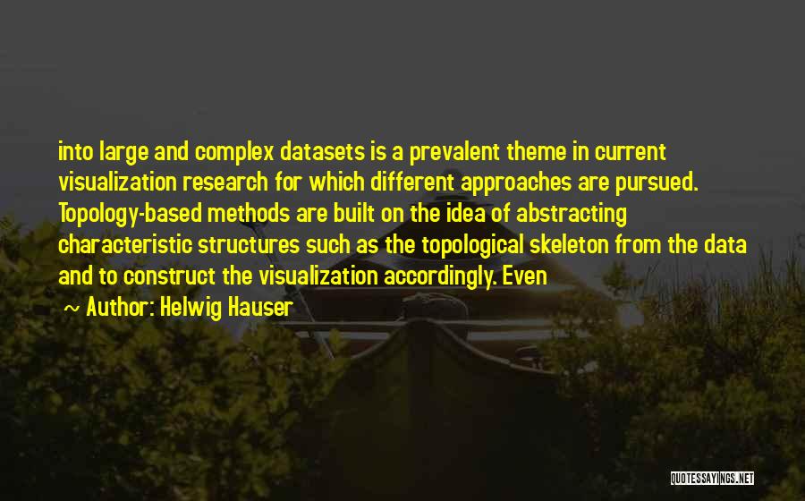 Helwig Hauser Quotes: Into Large And Complex Datasets Is A Prevalent Theme In Current Visualization Research For Which Different Approaches Are Pursued. Topology-based