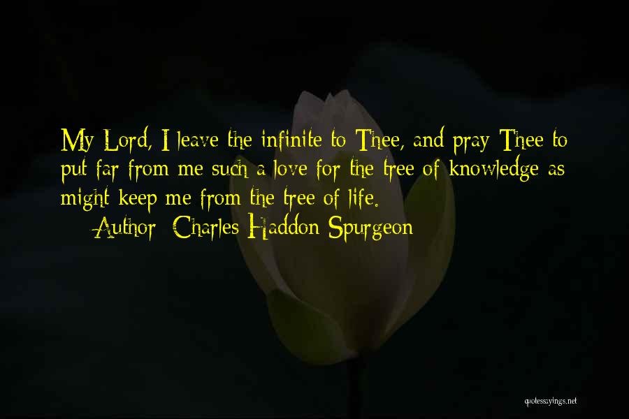 Charles Haddon Spurgeon Quotes: My Lord, I Leave The Infinite To Thee, And Pray Thee To Put Far From Me Such A Love For