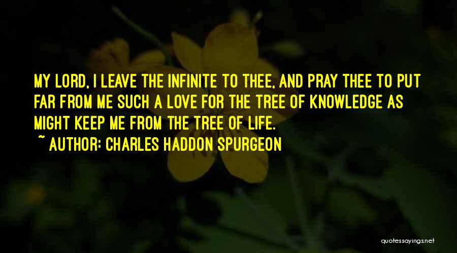 Charles Haddon Spurgeon Quotes: My Lord, I Leave The Infinite To Thee, And Pray Thee To Put Far From Me Such A Love For