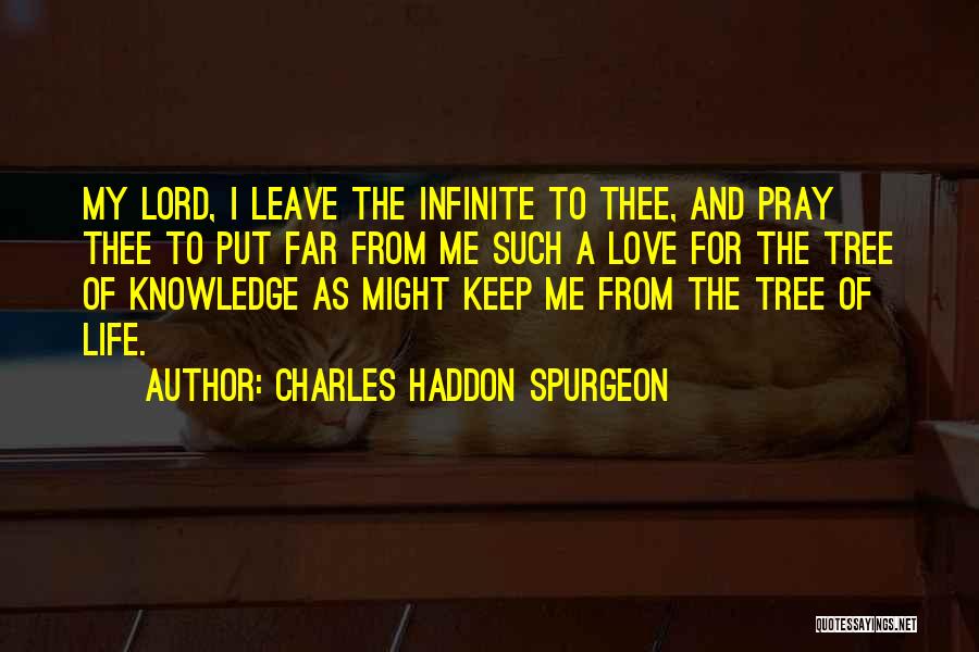 Charles Haddon Spurgeon Quotes: My Lord, I Leave The Infinite To Thee, And Pray Thee To Put Far From Me Such A Love For