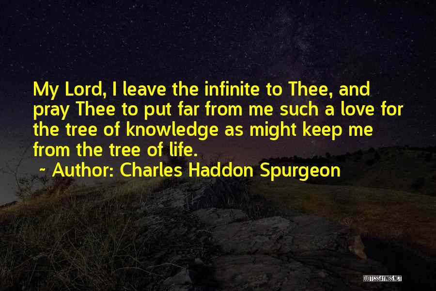 Charles Haddon Spurgeon Quotes: My Lord, I Leave The Infinite To Thee, And Pray Thee To Put Far From Me Such A Love For