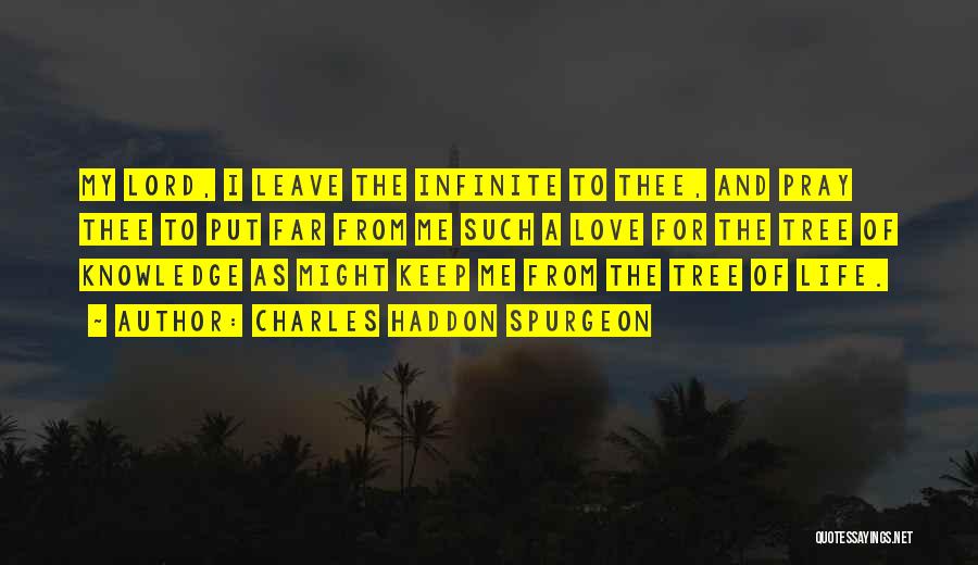 Charles Haddon Spurgeon Quotes: My Lord, I Leave The Infinite To Thee, And Pray Thee To Put Far From Me Such A Love For