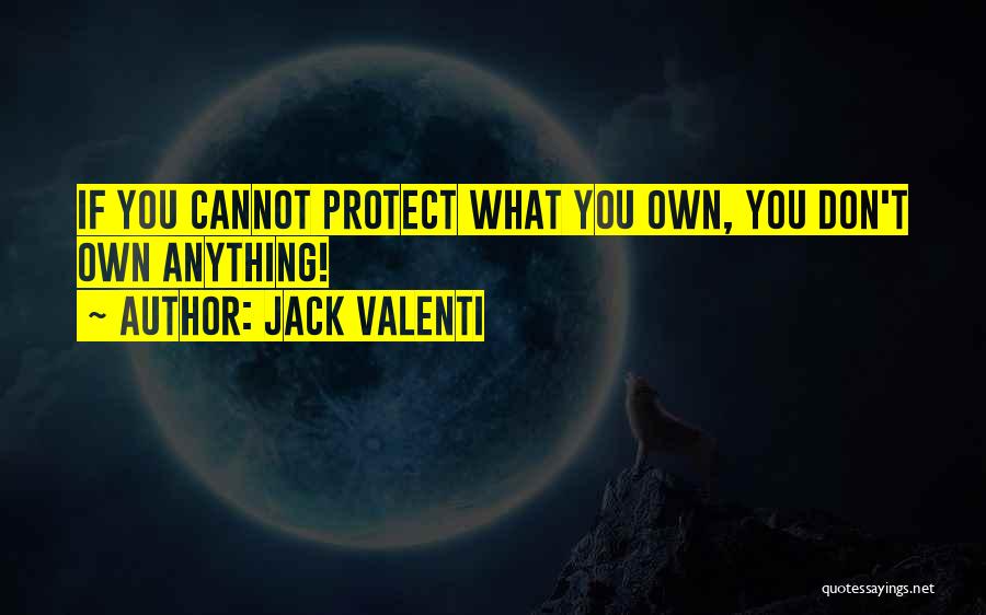 Jack Valenti Quotes: If You Cannot Protect What You Own, You Don't Own Anything!