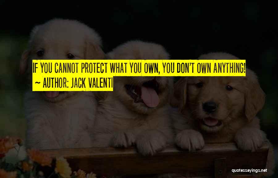 Jack Valenti Quotes: If You Cannot Protect What You Own, You Don't Own Anything!