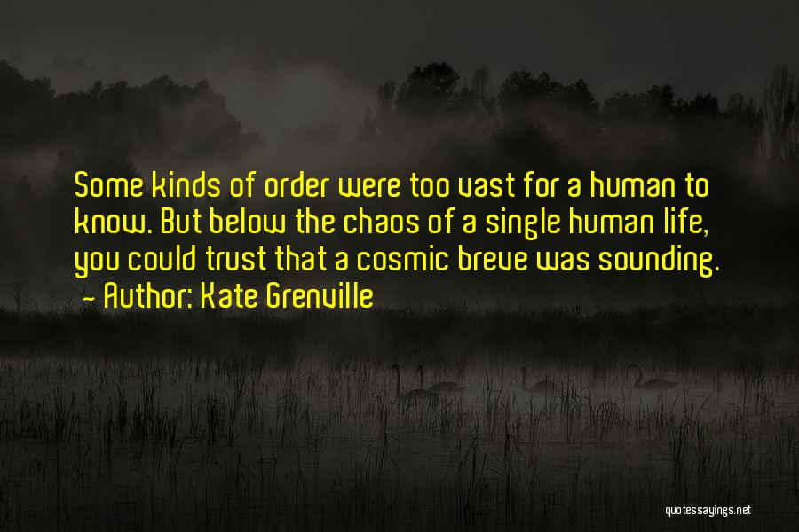 Kate Grenville Quotes: Some Kinds Of Order Were Too Vast For A Human To Know. But Below The Chaos Of A Single Human