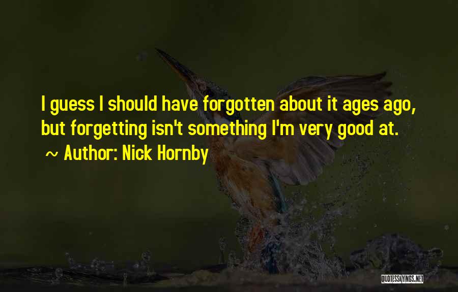 Nick Hornby Quotes: I Guess I Should Have Forgotten About It Ages Ago, But Forgetting Isn't Something I'm Very Good At.