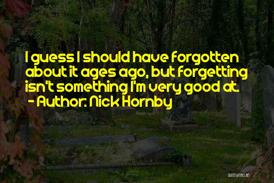 Nick Hornby Quotes: I Guess I Should Have Forgotten About It Ages Ago, But Forgetting Isn't Something I'm Very Good At.