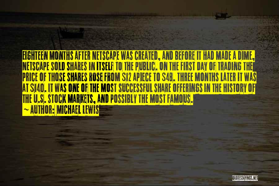 Michael Lewis Quotes: Eighteen Months After Netscape Was Created, And Before It Had Made A Dime, Netscape Sold Shares In Itself To The