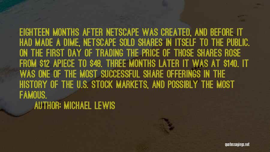 Michael Lewis Quotes: Eighteen Months After Netscape Was Created, And Before It Had Made A Dime, Netscape Sold Shares In Itself To The