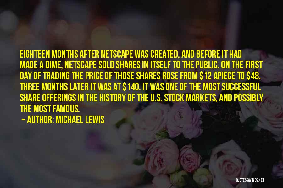 Michael Lewis Quotes: Eighteen Months After Netscape Was Created, And Before It Had Made A Dime, Netscape Sold Shares In Itself To The