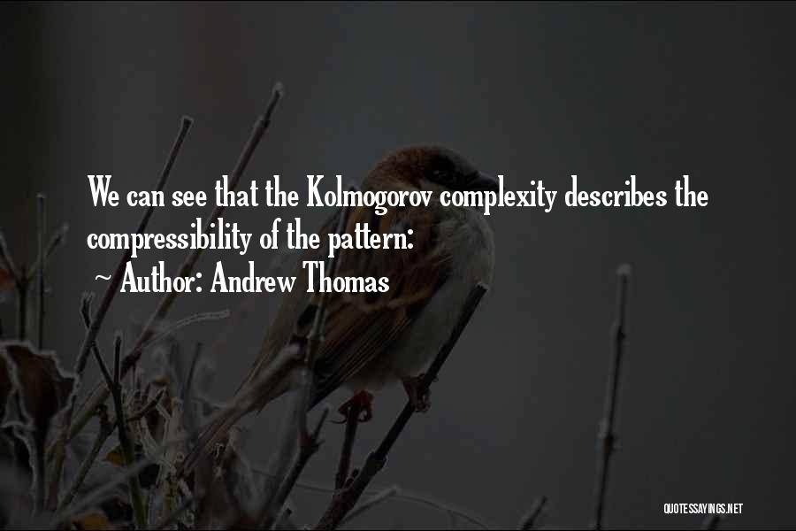 Andrew Thomas Quotes: We Can See That The Kolmogorov Complexity Describes The Compressibility Of The Pattern: