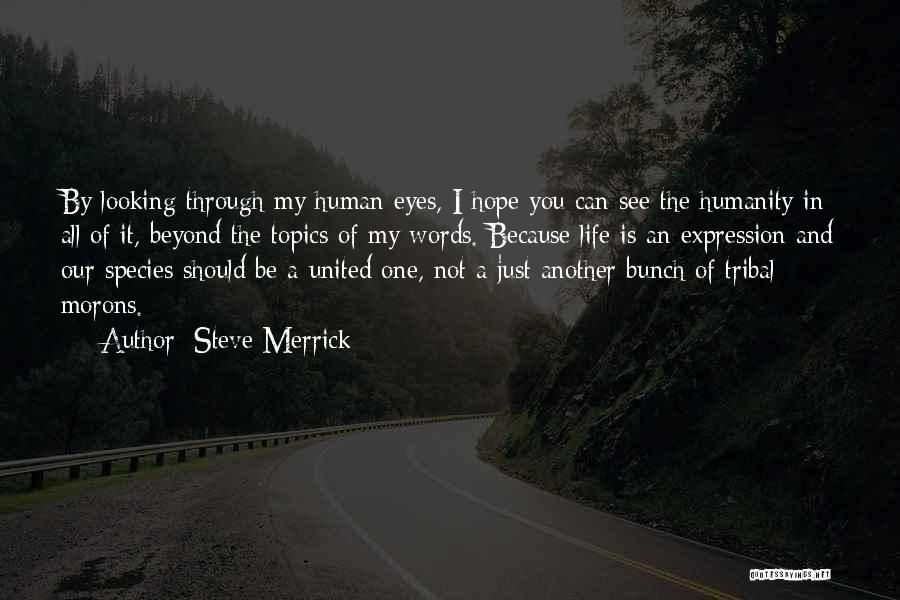 Steve Merrick Quotes: By Looking Through My Human Eyes, I Hope You Can See The Humanity In All Of It, Beyond The Topics