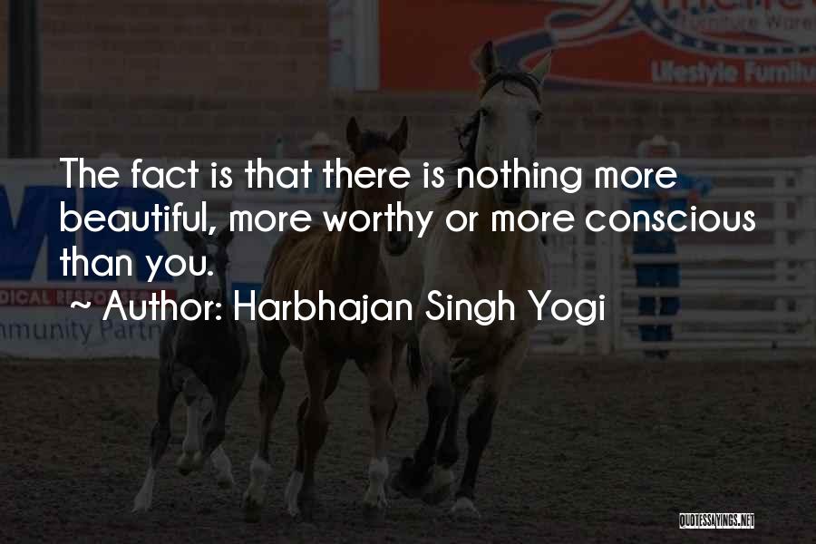 Harbhajan Singh Yogi Quotes: The Fact Is That There Is Nothing More Beautiful, More Worthy Or More Conscious Than You.