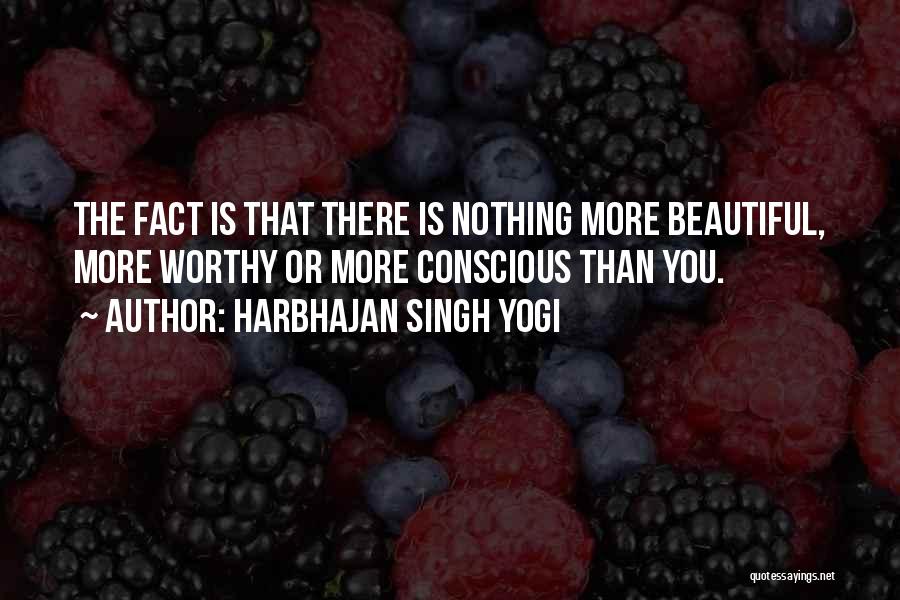 Harbhajan Singh Yogi Quotes: The Fact Is That There Is Nothing More Beautiful, More Worthy Or More Conscious Than You.