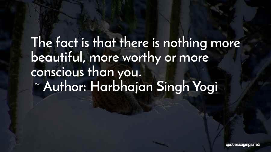 Harbhajan Singh Yogi Quotes: The Fact Is That There Is Nothing More Beautiful, More Worthy Or More Conscious Than You.