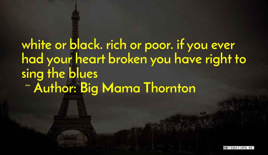 Big Mama Thornton Quotes: White Or Black. Rich Or Poor. If You Ever Had Your Heart Broken You Have Right To Sing The Blues