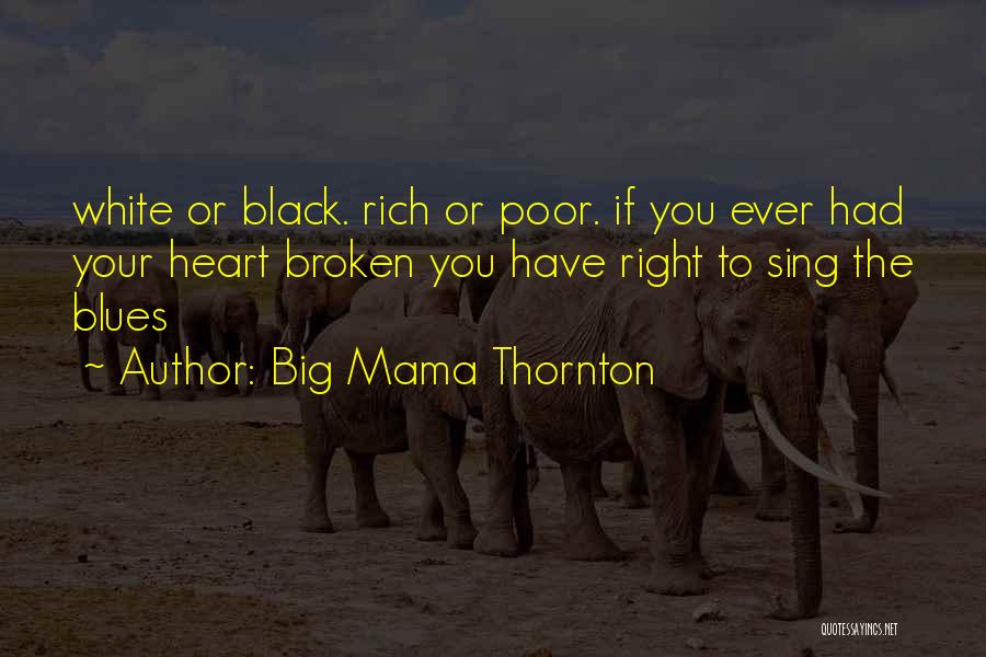 Big Mama Thornton Quotes: White Or Black. Rich Or Poor. If You Ever Had Your Heart Broken You Have Right To Sing The Blues