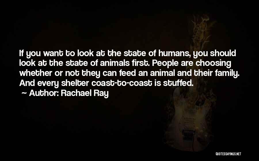 Rachael Ray Quotes: If You Want To Look At The State Of Humans, You Should Look At The State Of Animals First. People