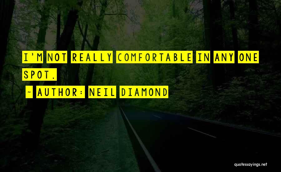 Neil Diamond Quotes: I'm Not Really Comfortable In Any One Spot.