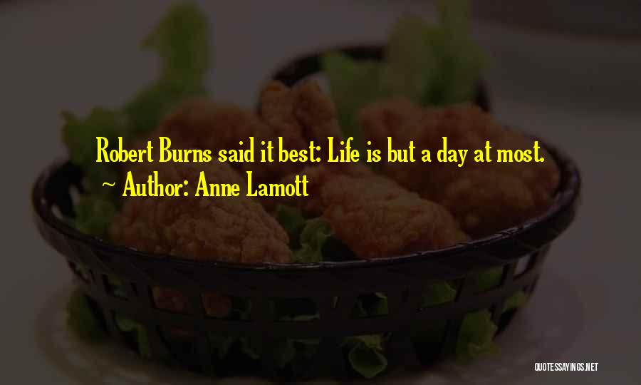 Anne Lamott Quotes: Robert Burns Said It Best: Life Is But A Day At Most.